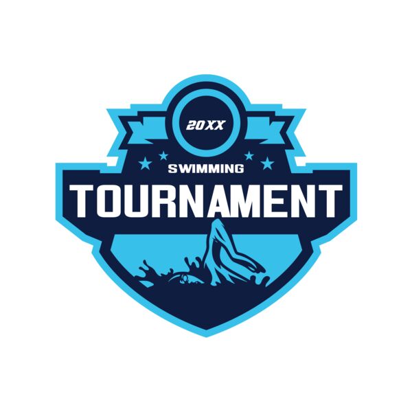 Swimming Tournament logo template Miniatura