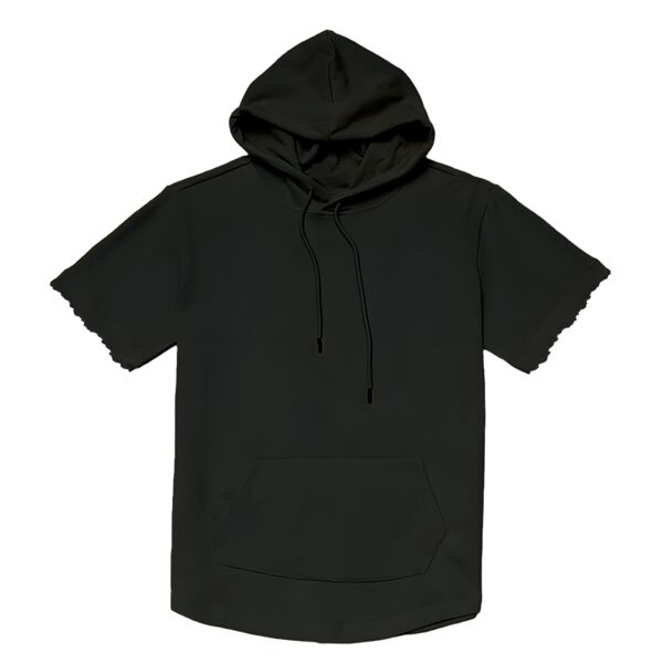 Hoodie Manga Corta Unisex: Gorro y Bolsa Miniatura