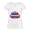 Playera Dama: Algodón Peinado Cuello V Miniatura