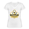 Playera Dama: Algodón Peinado Cuello V Miniatura