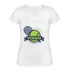 Playera Dama: Algodón Peinado Cuello V Miniatura