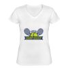 Playera Dama: Algodón Peinado Cuello V Miniatura