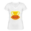 Playera Dama: Algodón Peinado Cuello V Miniatura