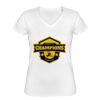Playera Dama: Algodón Peinado Cuello V Miniatura