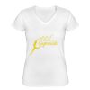 Playera Dama: Algodón Peinado Cuello V Miniatura