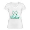 Playera Dama: Algodón Peinado Cuello V Miniatura