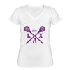 Playera Dama: Algodón Peinado Cuello V Miniatura