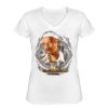 Playera Dama: Algodón Peinado Cuello V Miniatura