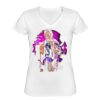 Playera Dama: Algodón Peinado Cuello V Miniatura